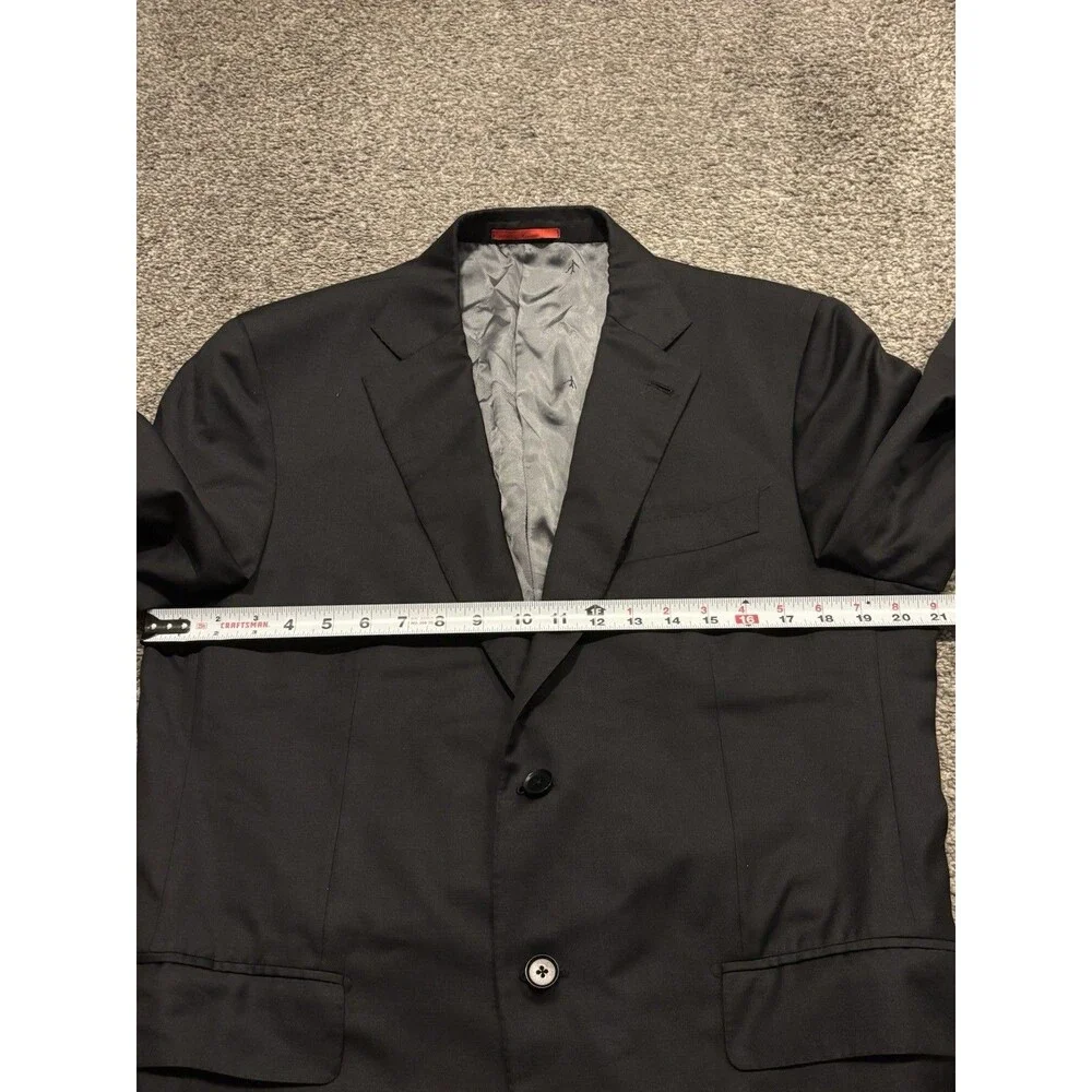 Isaia Blazer Mens 54 Black Made in Italy Wool‎ Jacket Nuova Base S Cupro